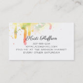 水彩画の編み物針ヤーンの名刺 名刺 (裏面)