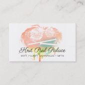 水彩画の編み物針ヤーンの名刺 名刺 (正面)