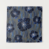 水彩画の美しいシームレスパターン タペストリー (正面(横))