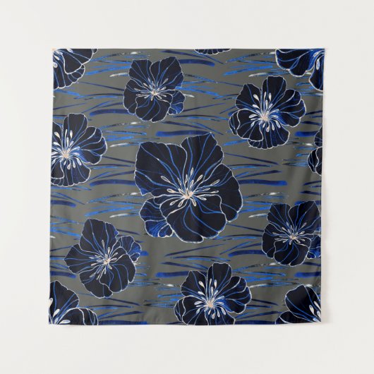 水彩画の美しいシームレスパターン タペストリー (正面)