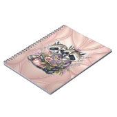 水彩画の美しいタヌキのカップルと花 ノートブック (左側)