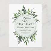水彩画の群葉の卒業の発表か招待 案内ポストカード (正面)