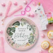 水彩画の群葉の第30誕生会の好意 ペーパープレート (パーティー)