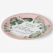 水彩画の群葉の第30誕生会の好意 ペーパープレート (アングル)