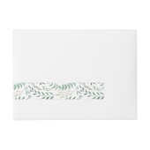 水彩画の群葉の緑の草木の結婚式 ラップアラウンド宛名ラベル (正面)