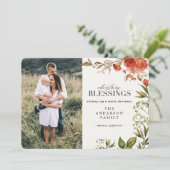 水彩画の群葉の雄鹿の写真のクリスマス シーズンカード (スタンド正面)