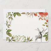 水彩画の群葉の雄鹿の写真のクリスマス シーズンカード (裏面)