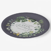 水彩画の群葉第50の結婚記念日のパーティー ペーパープレート (アングル)