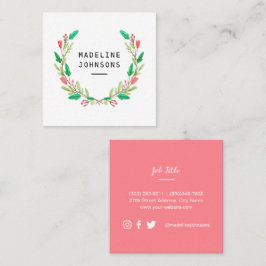 水彩画の群葉 スクエア名刺