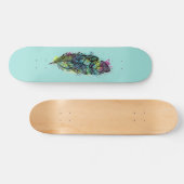 水彩画の羽の入れ墨 スケートボード (横)