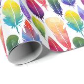 水彩画の羽 ラッピングペーパー (ロールコーナー)