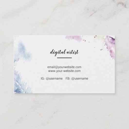 水彩画の羽 名刺 (裏面)