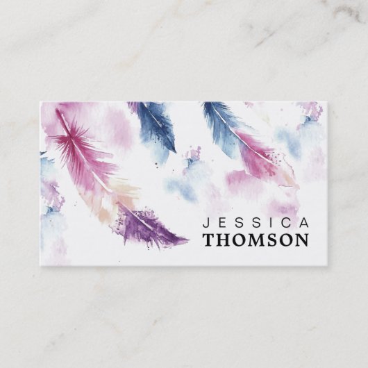 水彩画の羽 名刺 (正面)