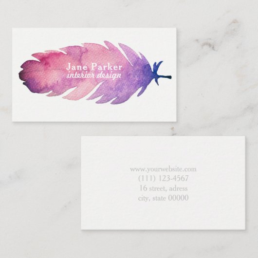 水彩画の羽 名刺 (正面/裏面)