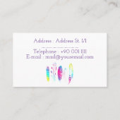 水彩画の羽 名刺 (裏面)