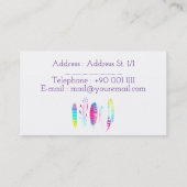 水彩画の羽 名刺 (裏面)