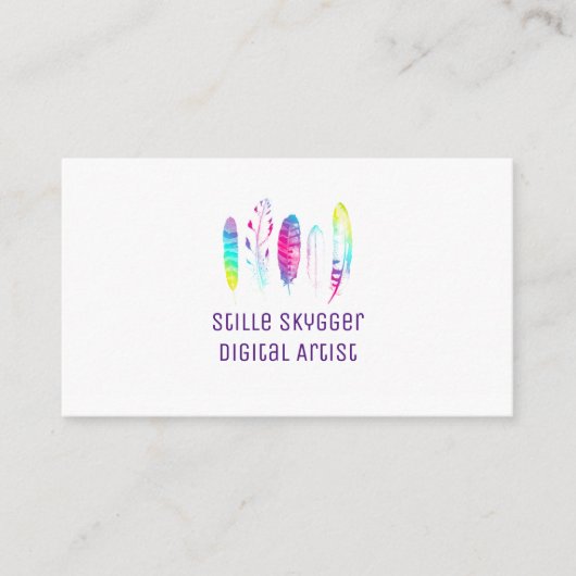 水彩画の羽 名刺 (正面)