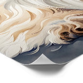 水彩画の肖像　かわいいシーズー犬のポーズ ポスター (角)