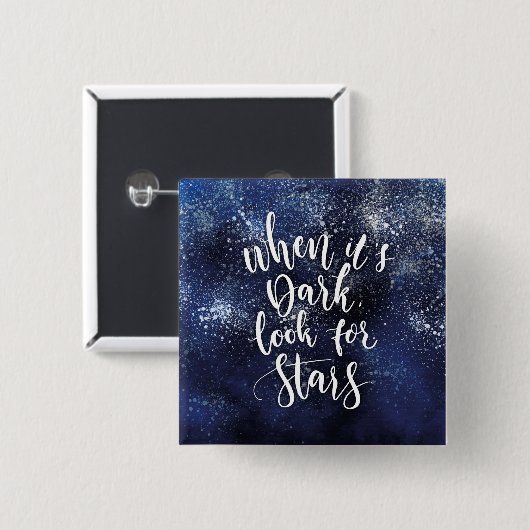 水彩画の背景が付いている感動的なレタリング 缶バッジ (正面&裏面)