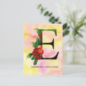 水彩画の背景との花のアルファベット ポストカード (スタンド正面)