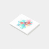 水彩画の背景に赤いトンボ ポストイット (アングル)