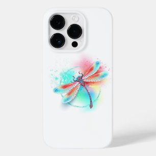 水彩画の背景に赤いトンボ Case-Mate iPhone 14 PROケース