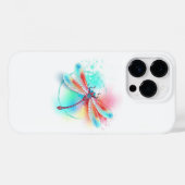 水彩画の背景に赤いトンボ Case-Mate iPhoneケース (裏面 (横))