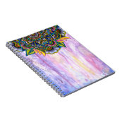 水彩画の背景幕が付いているカラフルな夏の曼荼羅 ノートブック (右側)