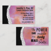 水彩画の脊柱のカイロプラクティックの名刺 名刺 (正面/裏面)