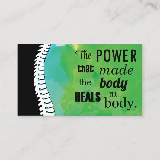水彩画の脊柱のカイロプラクティックの名刺 名刺 (裏面)