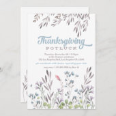 水彩画の自然な感謝祭のポタックライス招待状 招待状 (正面/裏面)
