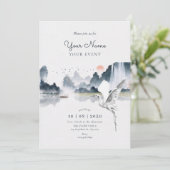 水彩画の自然風景 招待状 (スタンド正面)