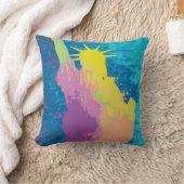 水彩画の自由の女神 クッション (ブランケット)