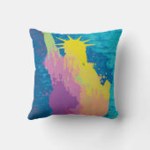 水彩画の自由の女神 クッション (裏面)