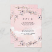 水彩画の至福|の赤面のピンクの花のゲストの詳細 エンクロージャーカード (正面/裏面)