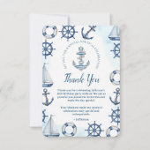 水彩画の航海アンカー誕生日感謝カード サンキューカード (正面)