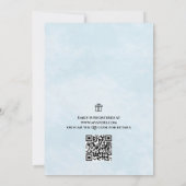 水彩画の航海的なウェディングシャワー 海 QRコード 招待状 (裏面)