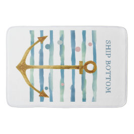 水彩画の船いかり美術休暇の船底、 バスマット