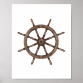 水彩画の船の舵 海洋装飾 ポスター (正面)
