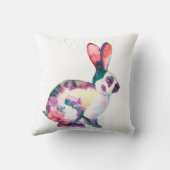 水彩画の色彩の鮮やかでかわいいバニー クッション (裏面)
