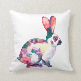 水彩画の色彩の鮮やかでかわいいバニー クッション