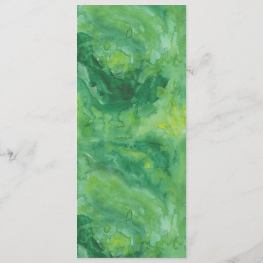 水彩画の色彩の鮮やかな花の結婚式メニューカード メニュー (裏面)