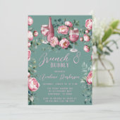 水彩画の芍薬の花束 ブランシュとバブル 招待状 (スタンド正面)