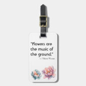 水彩画の芍薬の花 ラゲッジタグ (正面縦)