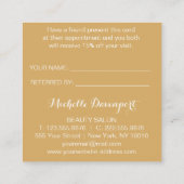 水彩画の花および金ゴールドの紹介カード 紹介カード (裏面)