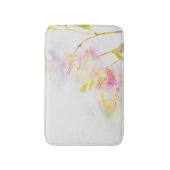 水彩画の花が付いている花の背景 バスマット (正面縦)