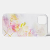 水彩画の花が付いている花の背景 Case-Mate iPhoneケース (裏面 (横))