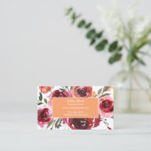 水彩画の花のカスタムな名刺 プレイスカード (スタンド正面)