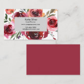 水彩画の花のカスタムな名刺 プレイスカード (正面/裏面)