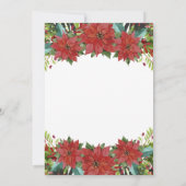 水彩画の花のクリスマスのパーティの招待状 招待状 (裏面)